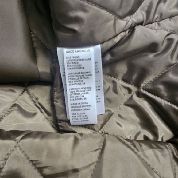 Good American Faux Leather Chore Zipper Front Collared Jacket Size 2 XL NW0T - Picture 10 of 10